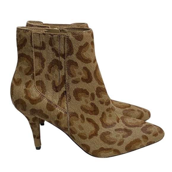 Vince Camuto Ankle Booties Women’s 6.5M/37 Tan/ Brown Animal Print NWOB - Picture 4 of 10